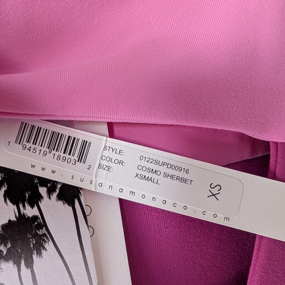 Susana Monaco Color Block Off Shoulder Bodycon Dress XS NWT - Picture 8 of 8